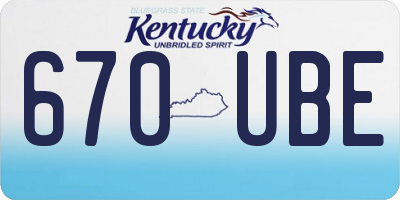 KY license plate 670UBE