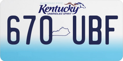 KY license plate 670UBF