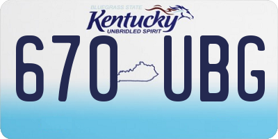 KY license plate 670UBG