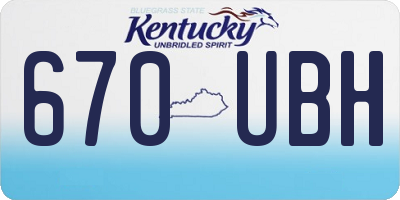 KY license plate 670UBH