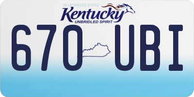 KY license plate 670UBI