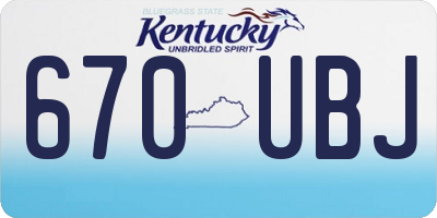 KY license plate 670UBJ