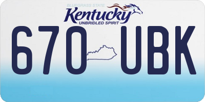 KY license plate 670UBK