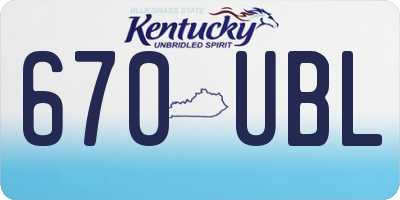 KY license plate 670UBL