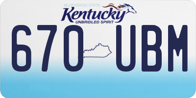 KY license plate 670UBM