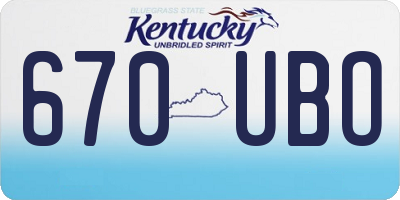 KY license plate 670UBO