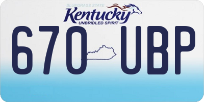 KY license plate 670UBP
