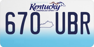 KY license plate 670UBR