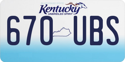 KY license plate 670UBS