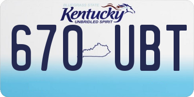 KY license plate 670UBT