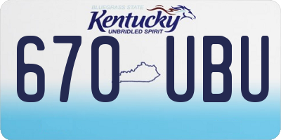 KY license plate 670UBU