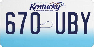 KY license plate 670UBY