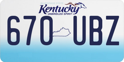KY license plate 670UBZ