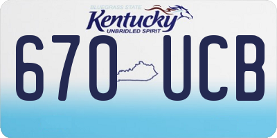 KY license plate 670UCB