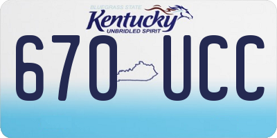 KY license plate 670UCC