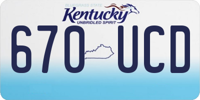 KY license plate 670UCD