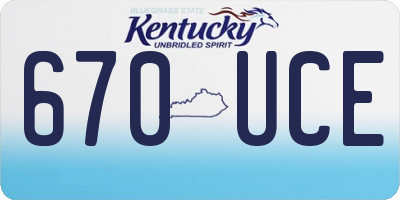 KY license plate 670UCE