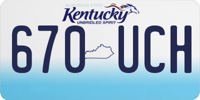 KY license plate 670UCH