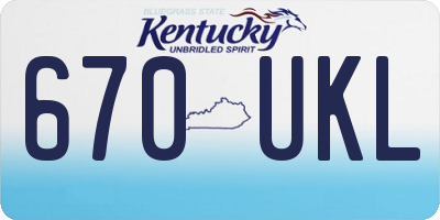 KY license plate 670UKL