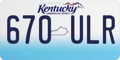 KY license plate 670ULR