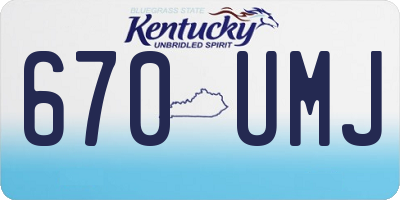 KY license plate 670UMJ
