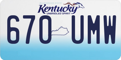 KY license plate 670UMW