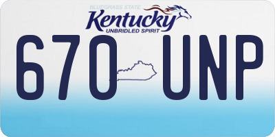 KY license plate 670UNP