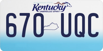 KY license plate 670UQC