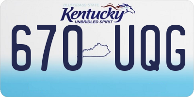 KY license plate 670UQG