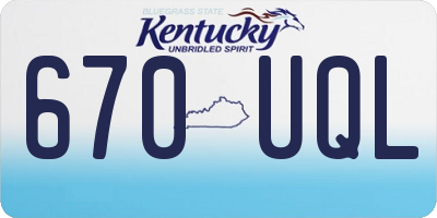 KY license plate 670UQL