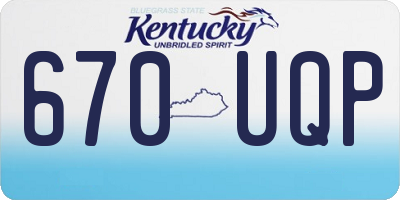 KY license plate 670UQP