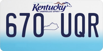 KY license plate 670UQR