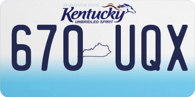KY license plate 670UQX