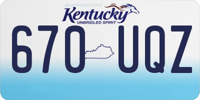 KY license plate 670UQZ