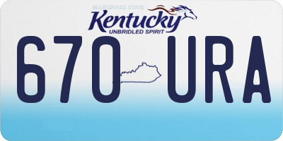 KY license plate 670URA