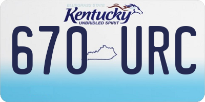 KY license plate 670URC