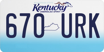 KY license plate 670URK