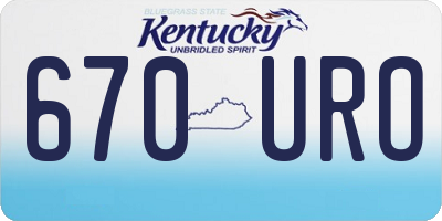 KY license plate 670URO