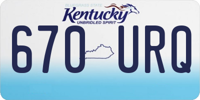 KY license plate 670URQ