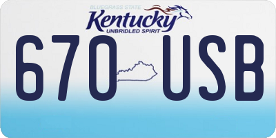 KY license plate 670USB