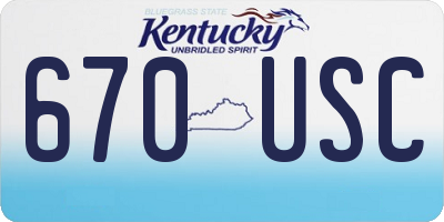 KY license plate 670USC