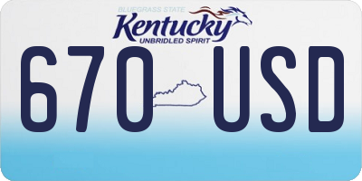 KY license plate 670USD