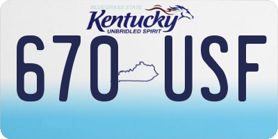 KY license plate 670USF
