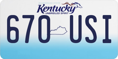 KY license plate 670USI
