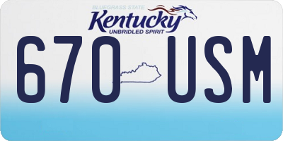 KY license plate 670USM
