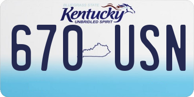 KY license plate 670USN