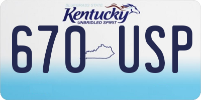 KY license plate 670USP