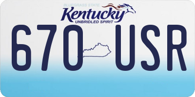KY license plate 670USR