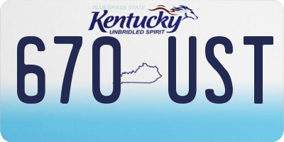 KY license plate 670UST