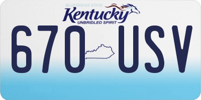 KY license plate 670USV